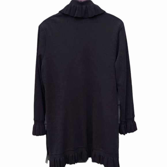 Misook open front ruffle cardigam - Picture 2 of 5